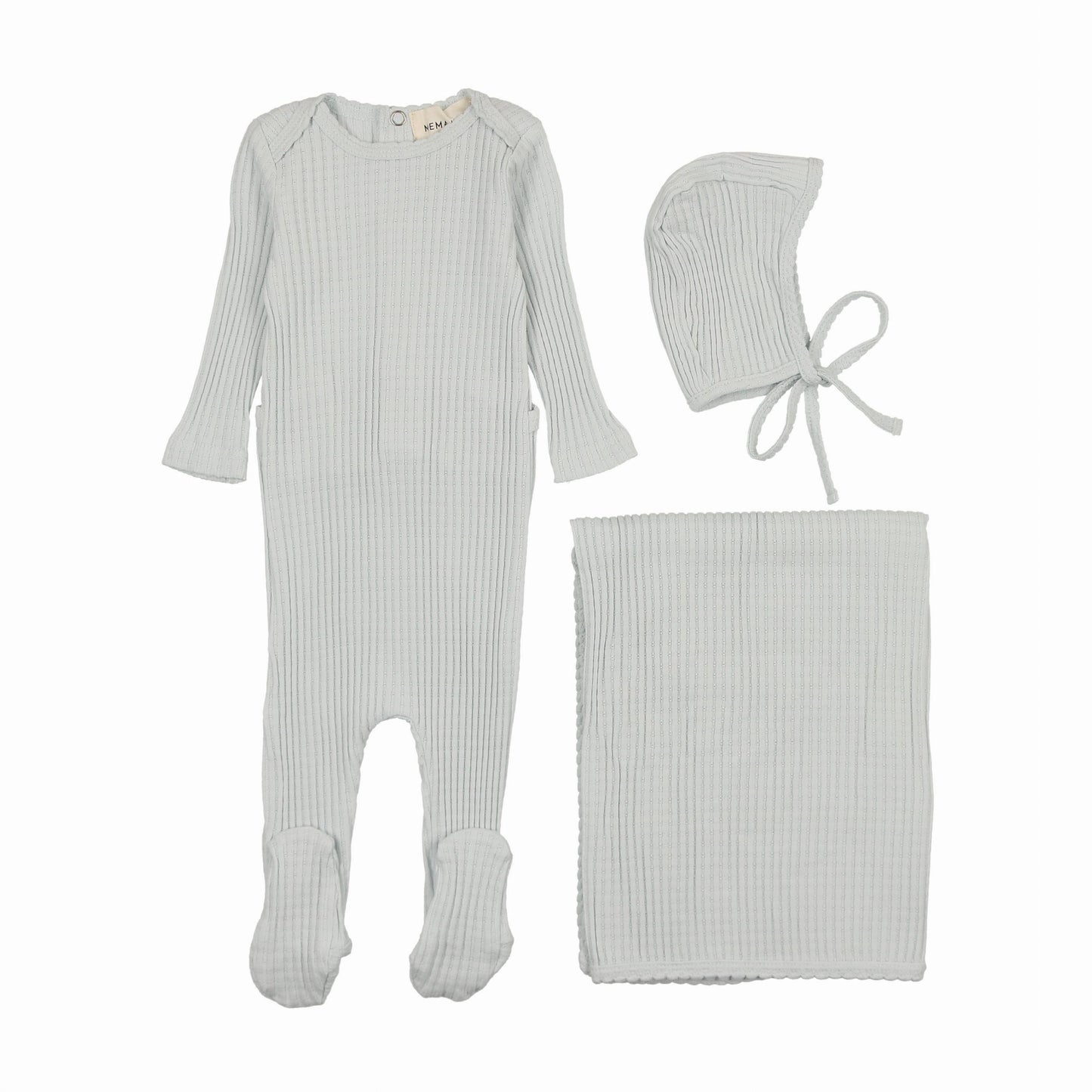 picot edge textured three peice set