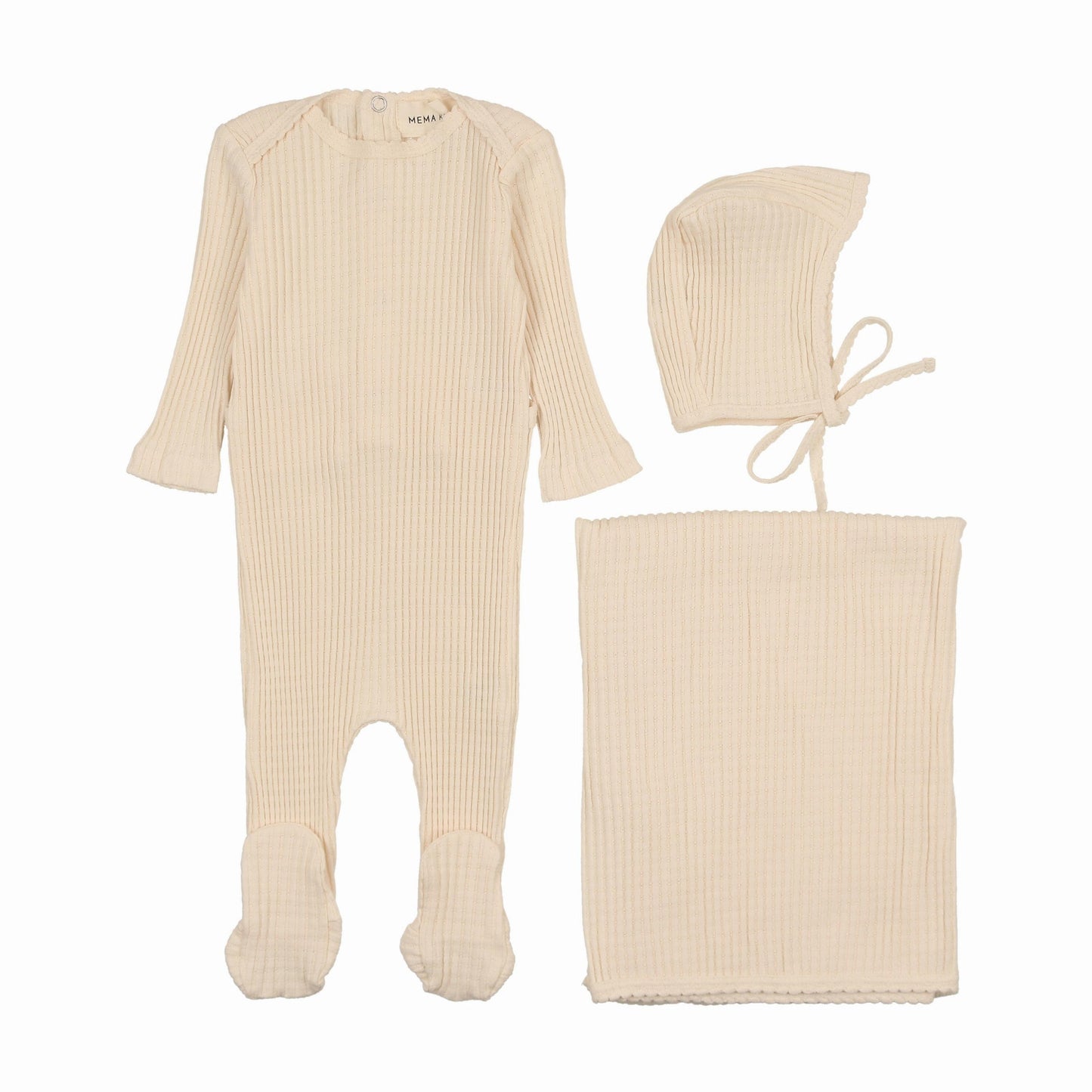 picot edge textured three peice set