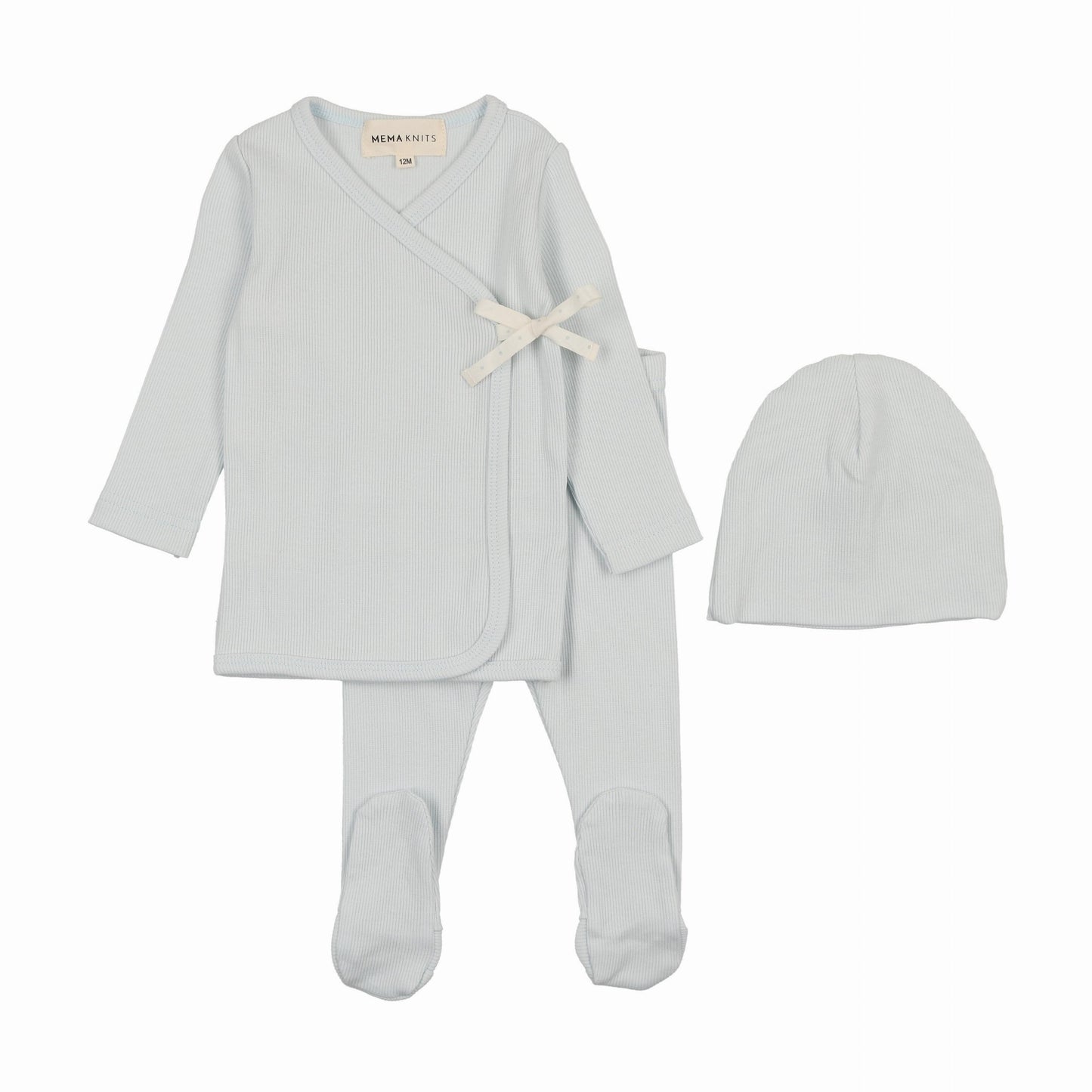 Mock wrap two piece set + beanie