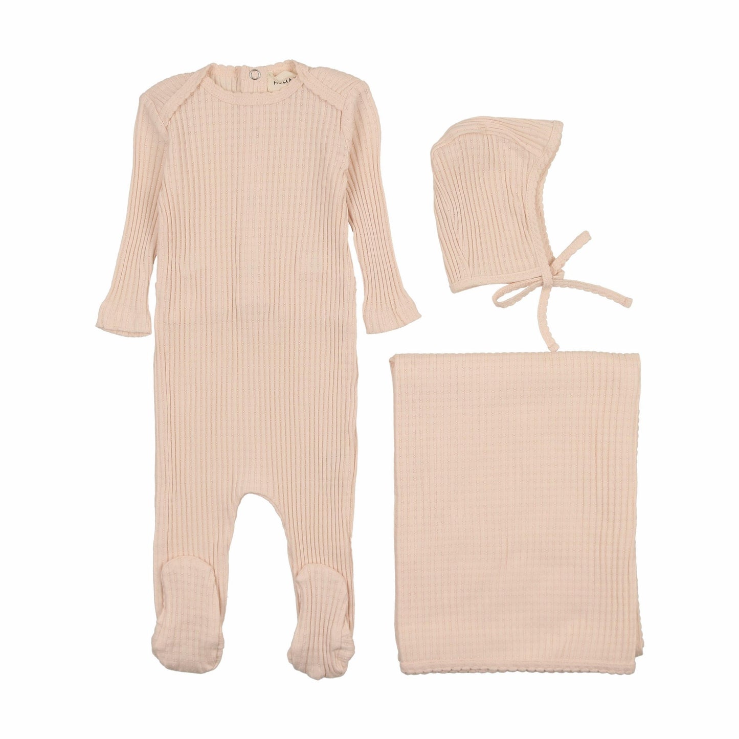 picot edge textured three peice set