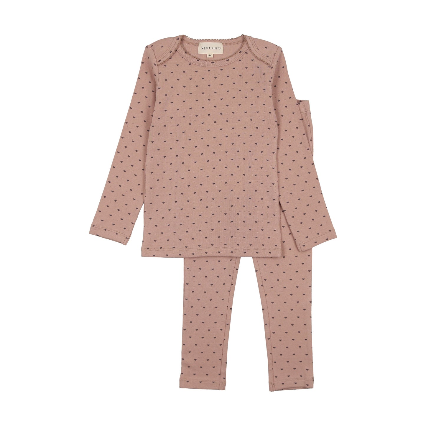 Heart pointelle pajamas