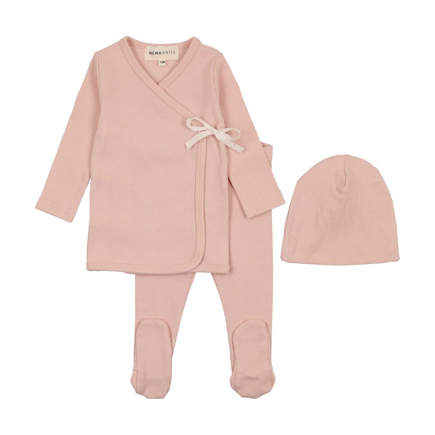 Mock wrap two piece set + beanie