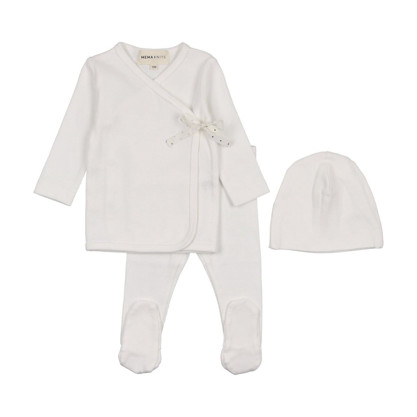 Mock wrap two piece set + beanie
