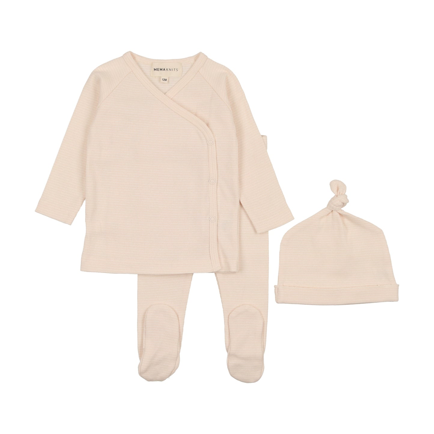 Striped two piece wrap set + beanie