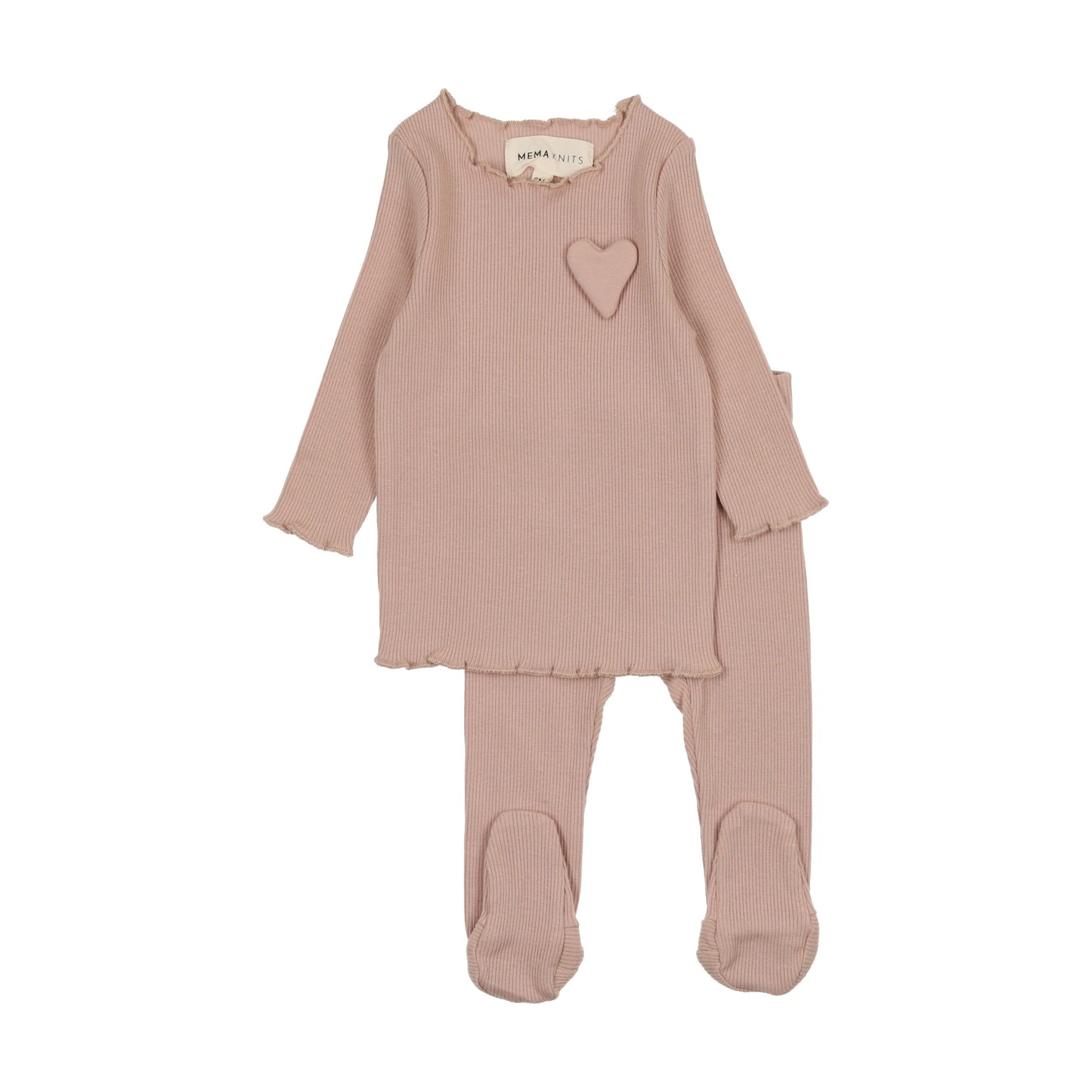 Ribbed Scalloped Long Two Piece Set