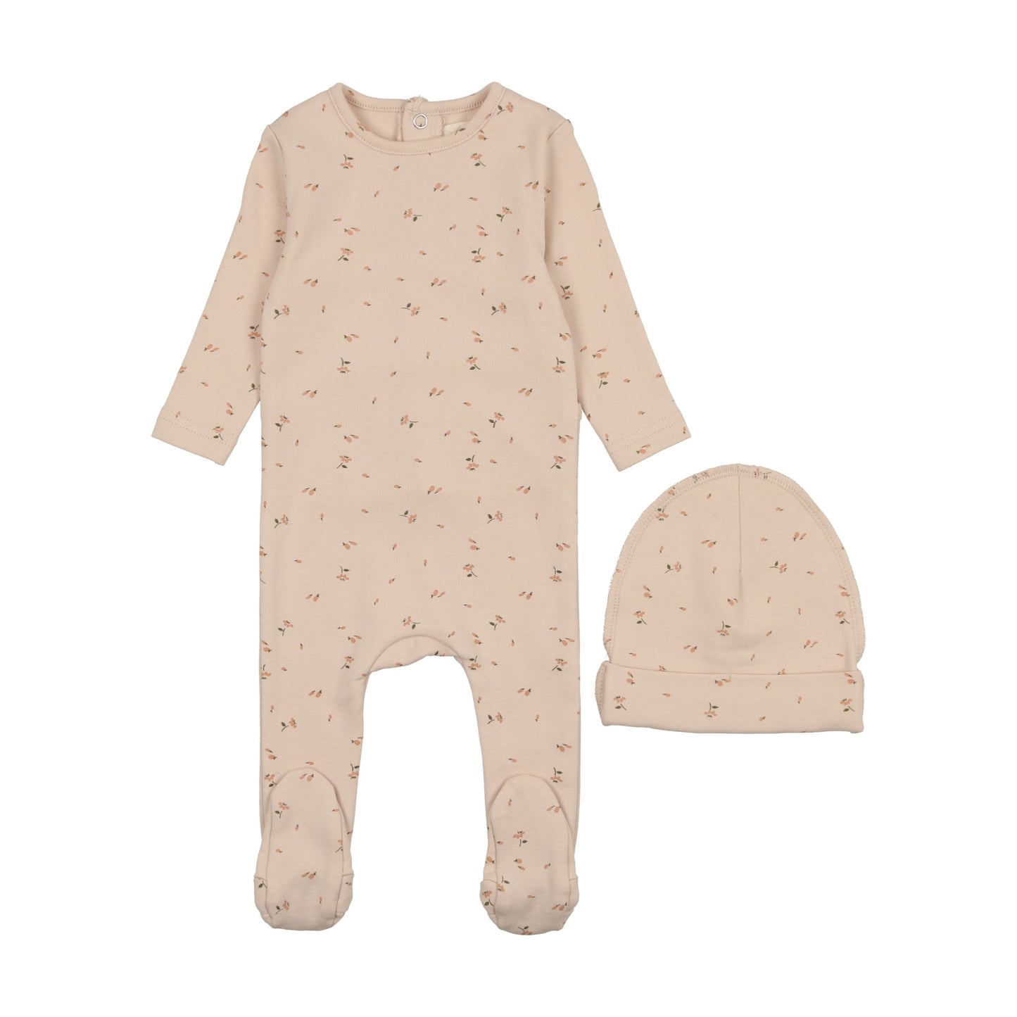 Floral Footie + Beanie