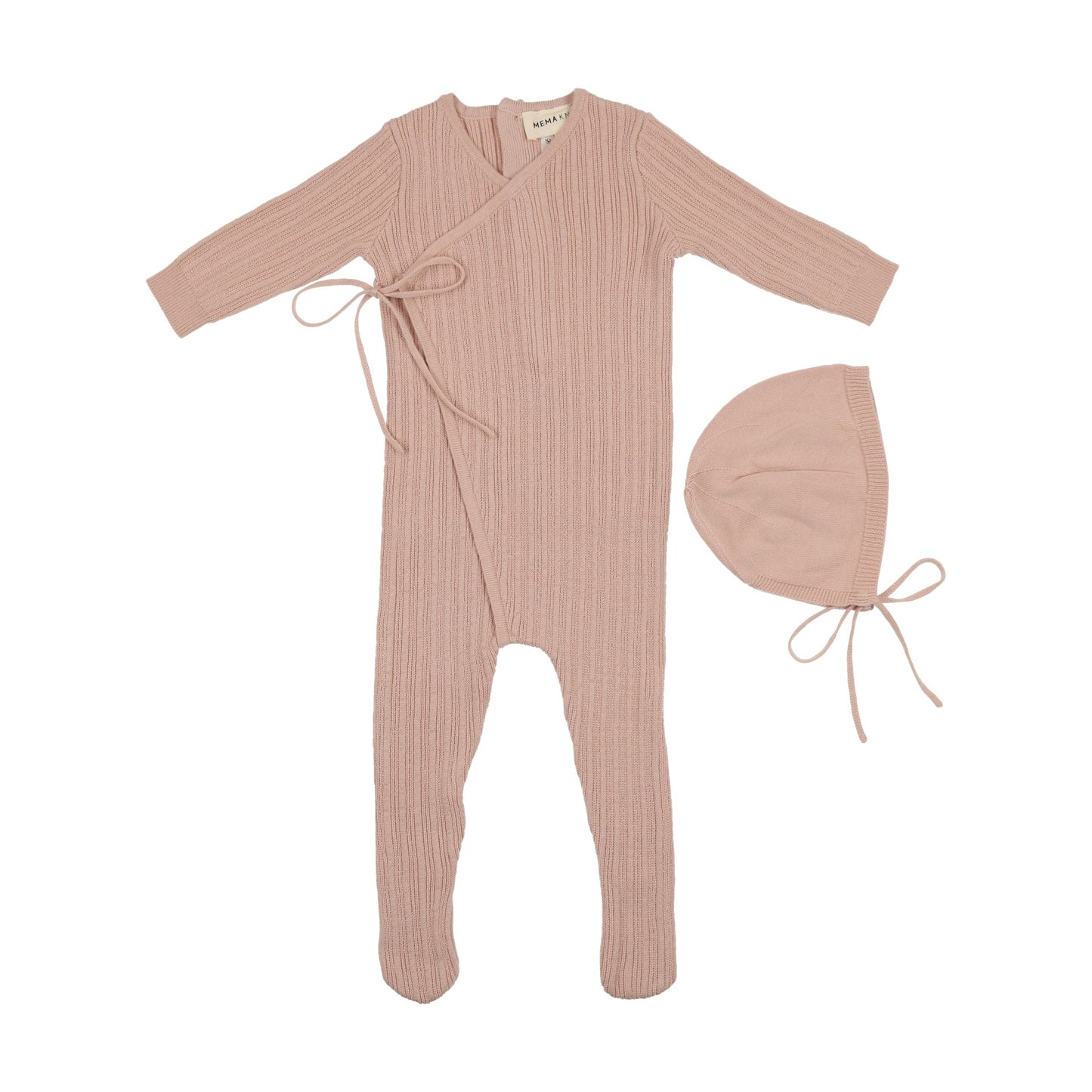 Mock Wrap Footie + Bonnet