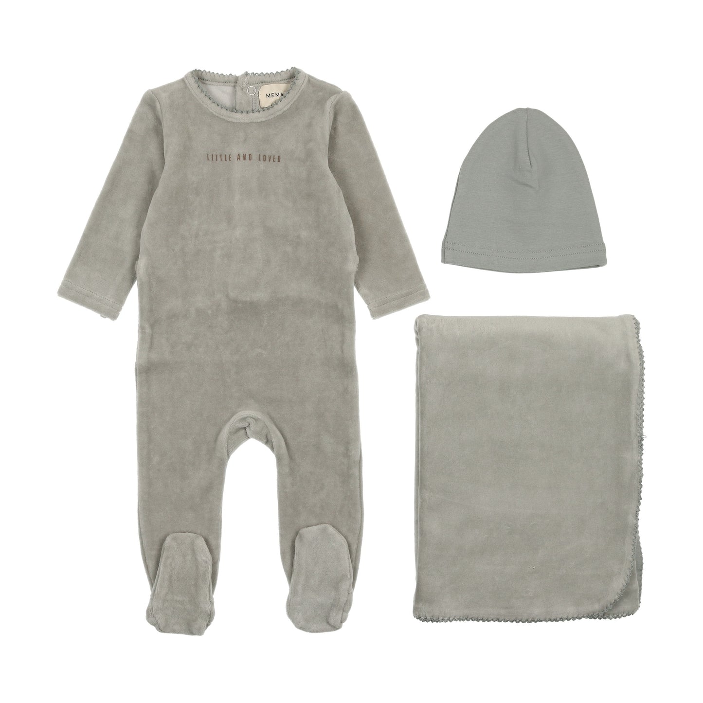 little and loved velour three piece set