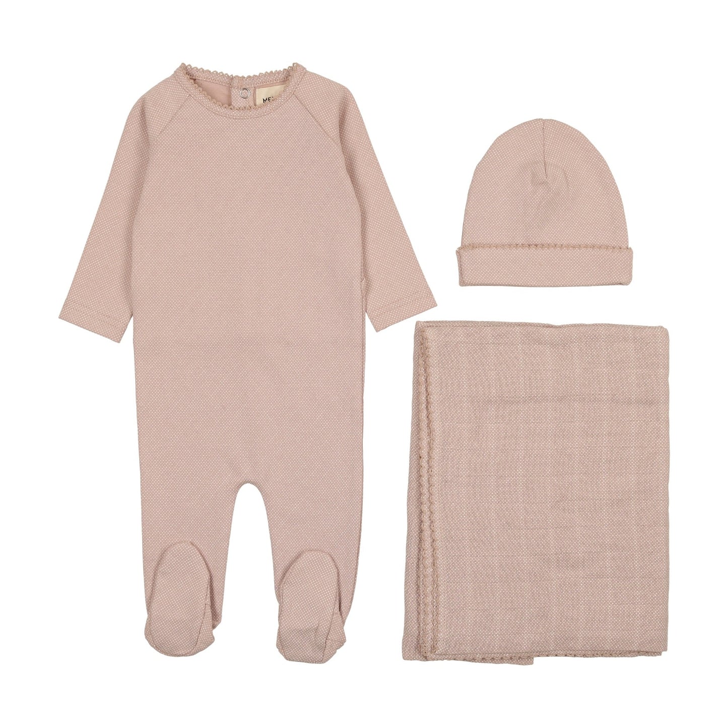 Raglan polka dotted three piece set