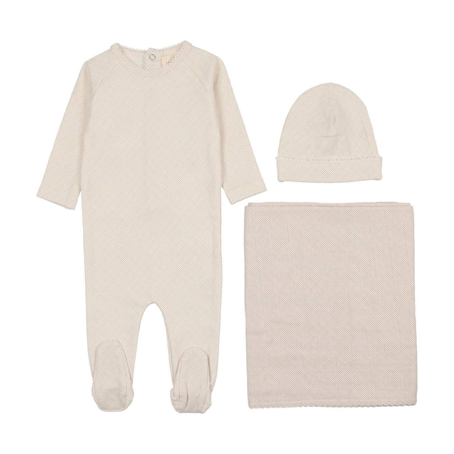 Raglan polka dotted three piece set