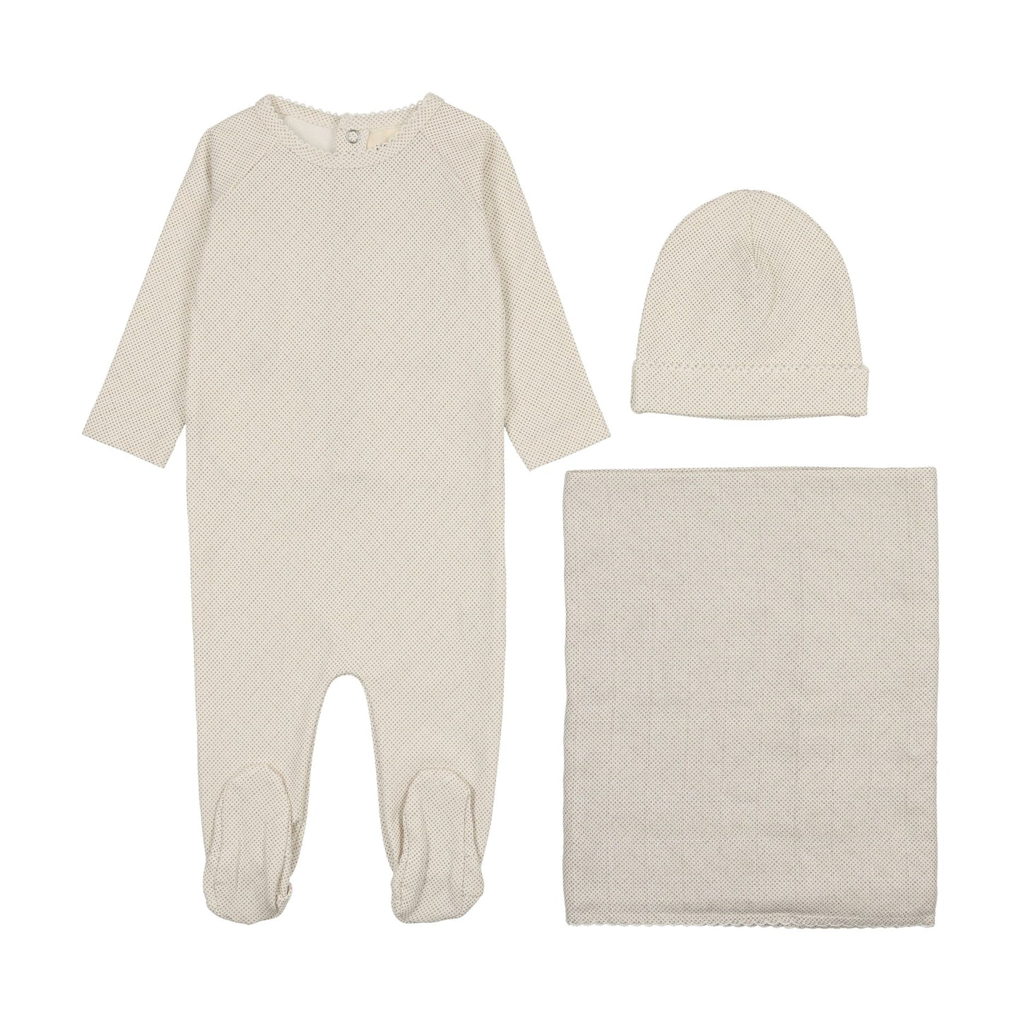 Raglan polka dotted three piece set