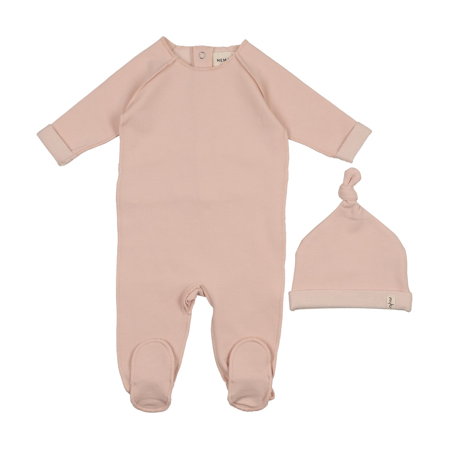French Terry top stitched footie + beanie