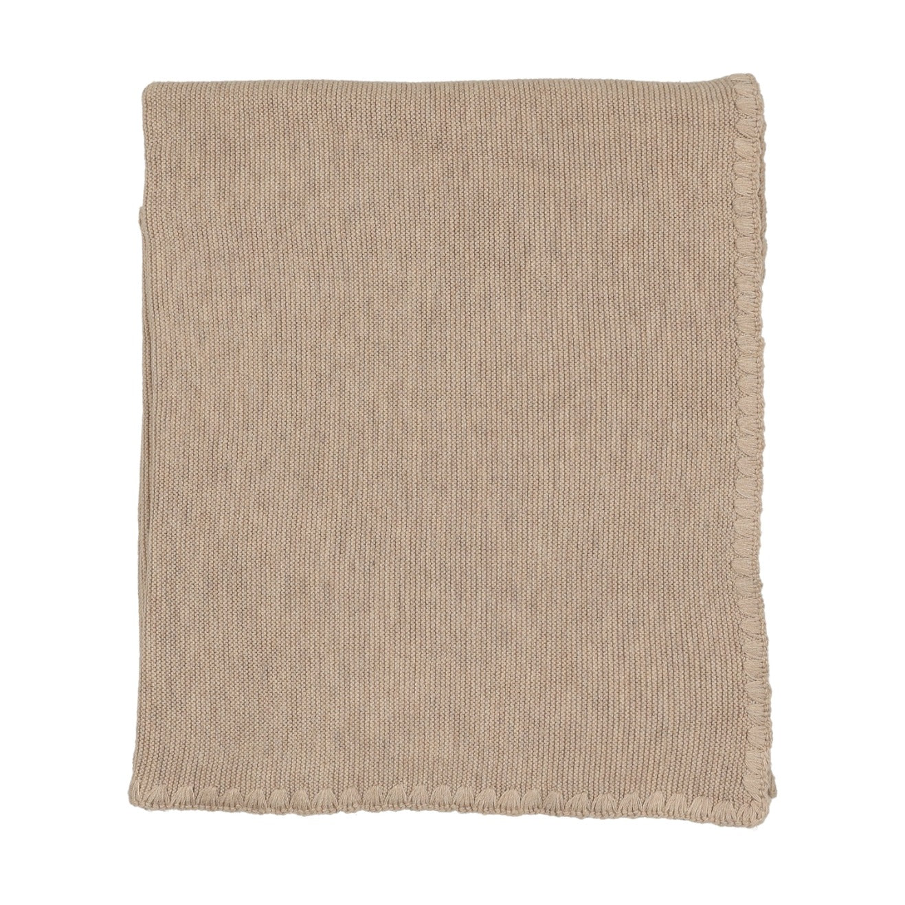 Embroidered edge knit Blanket