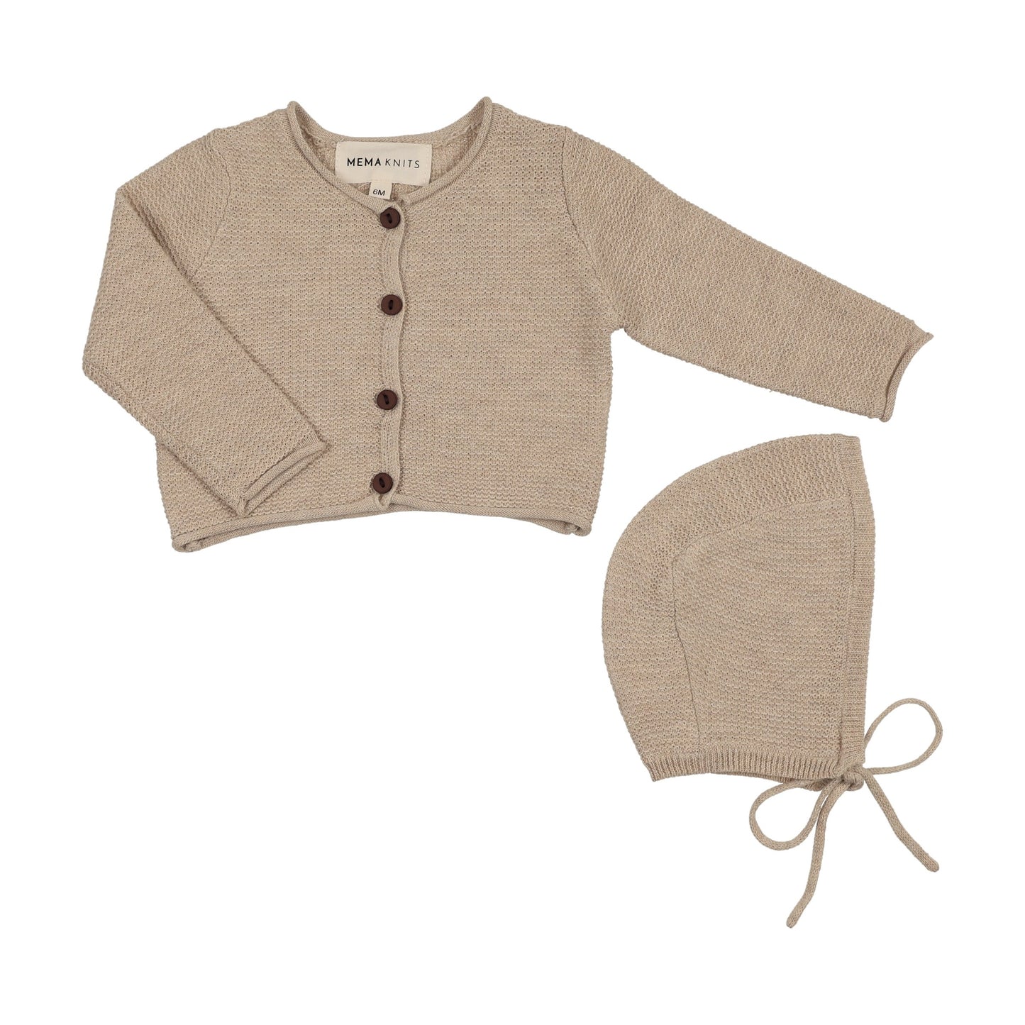 Cropped Knit Cardigan + Bonnet