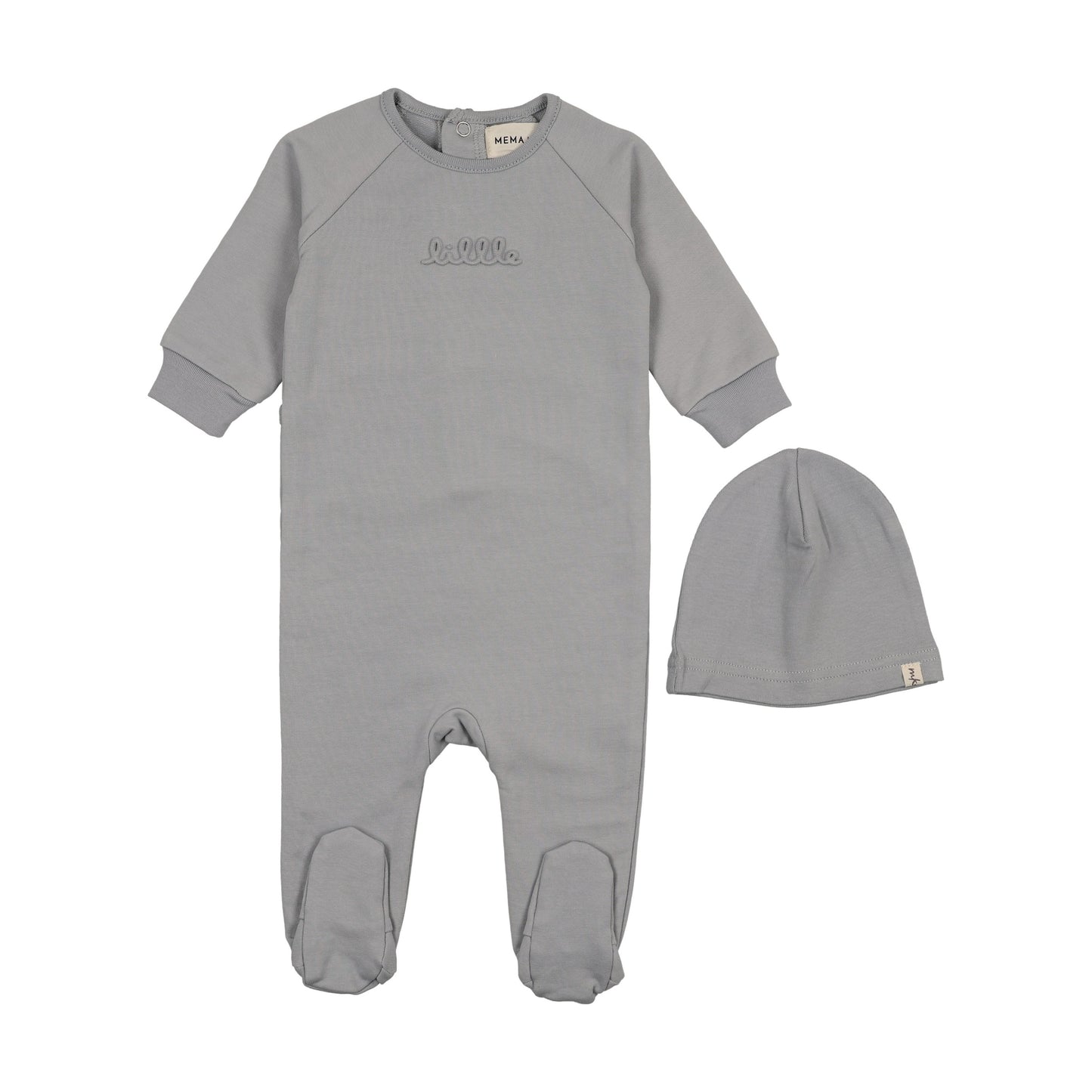Embossed sweatshirt footie + Beanie