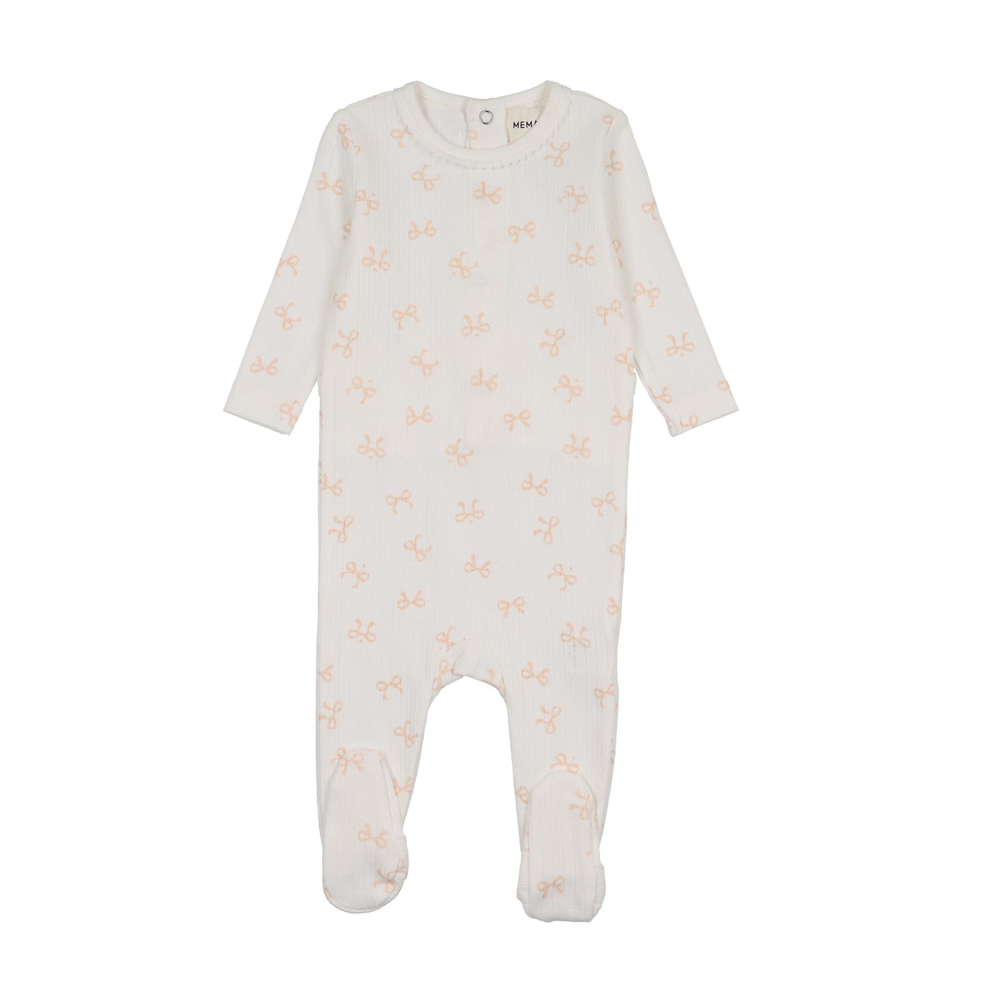 BOW PRINT POINTELLE FOOTIE