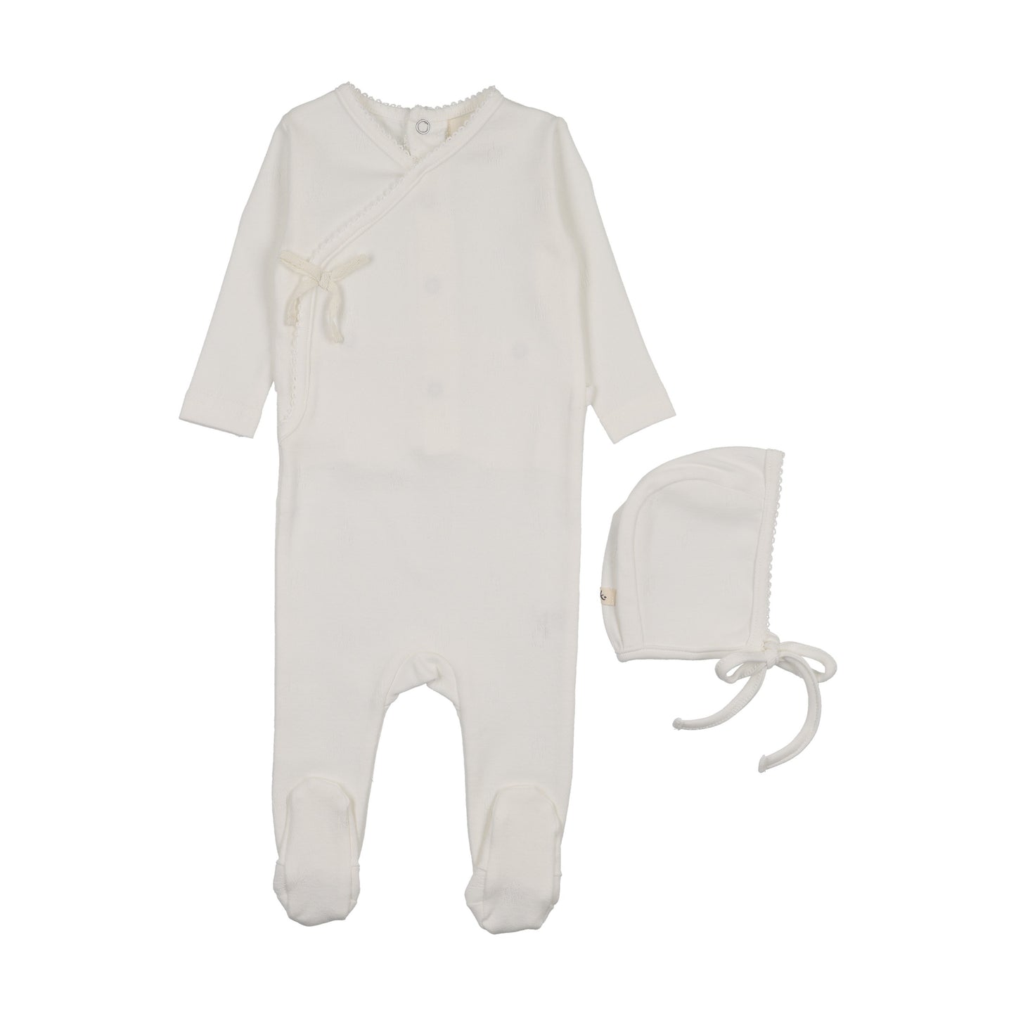 POINTELLE FOOTIE + BONNET