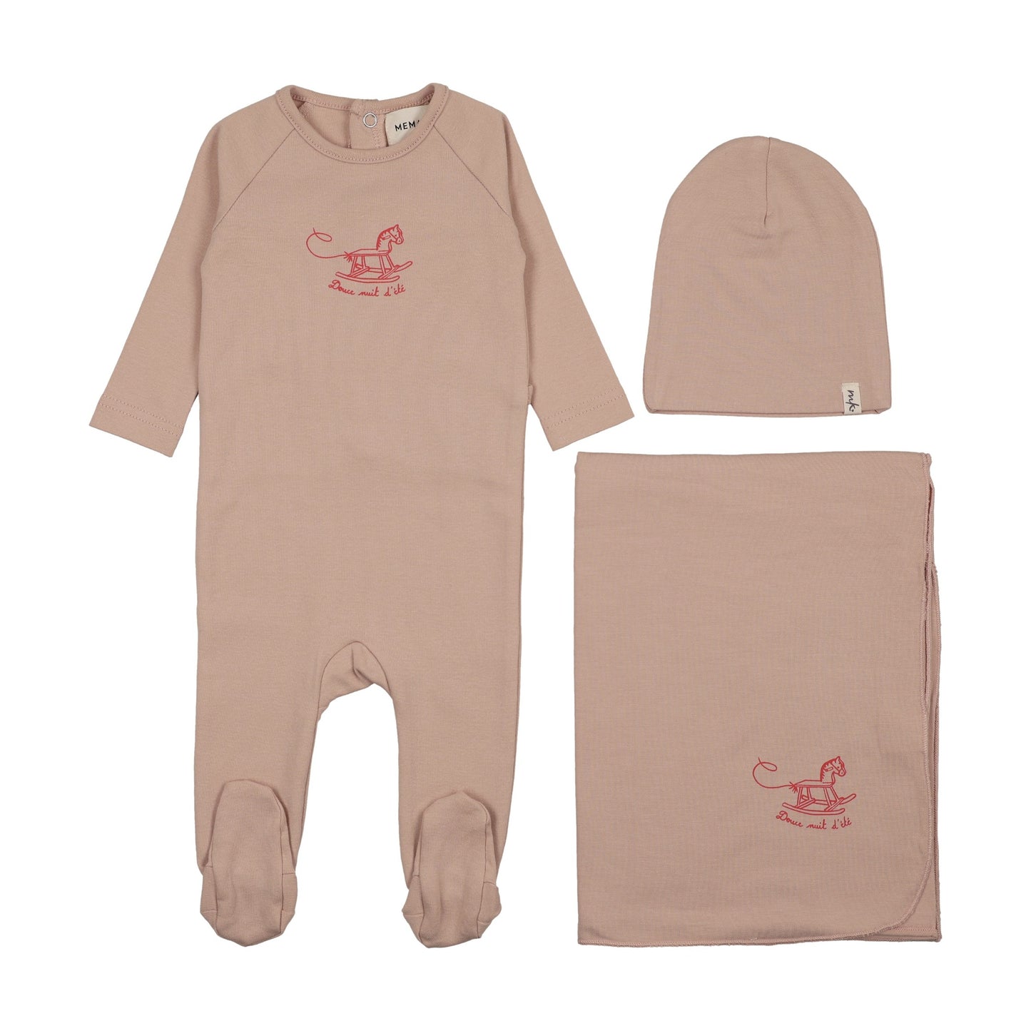 HORSE ROCKER FOOTIE THREE PIECE SET