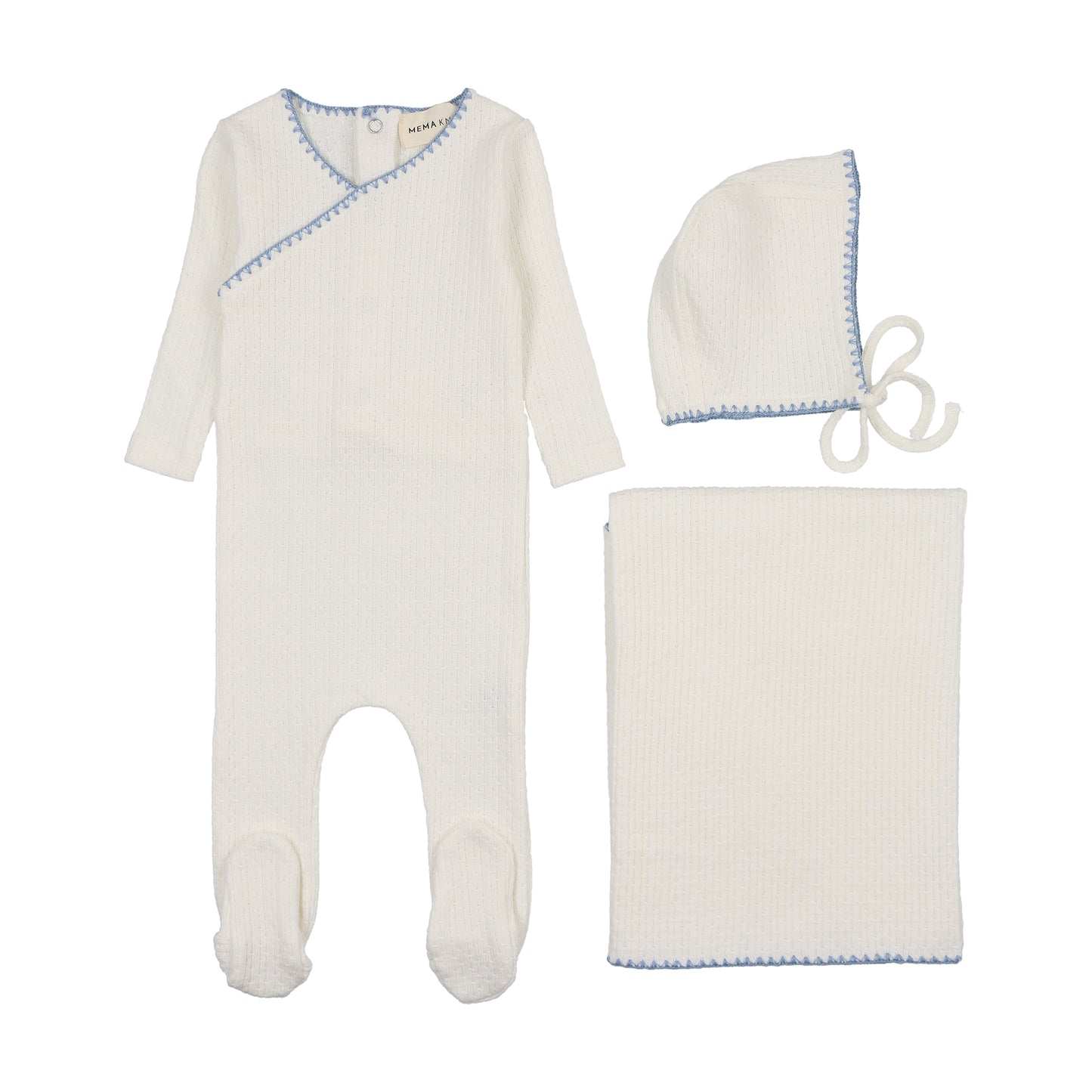 Embroidered edge three piece set