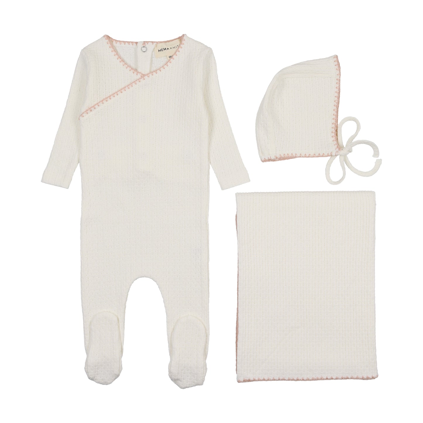 Embroidered edge three piece set