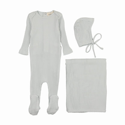 picot edge textured three peice set