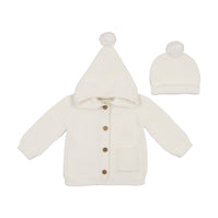 Hooded Knit Sweater + beanie