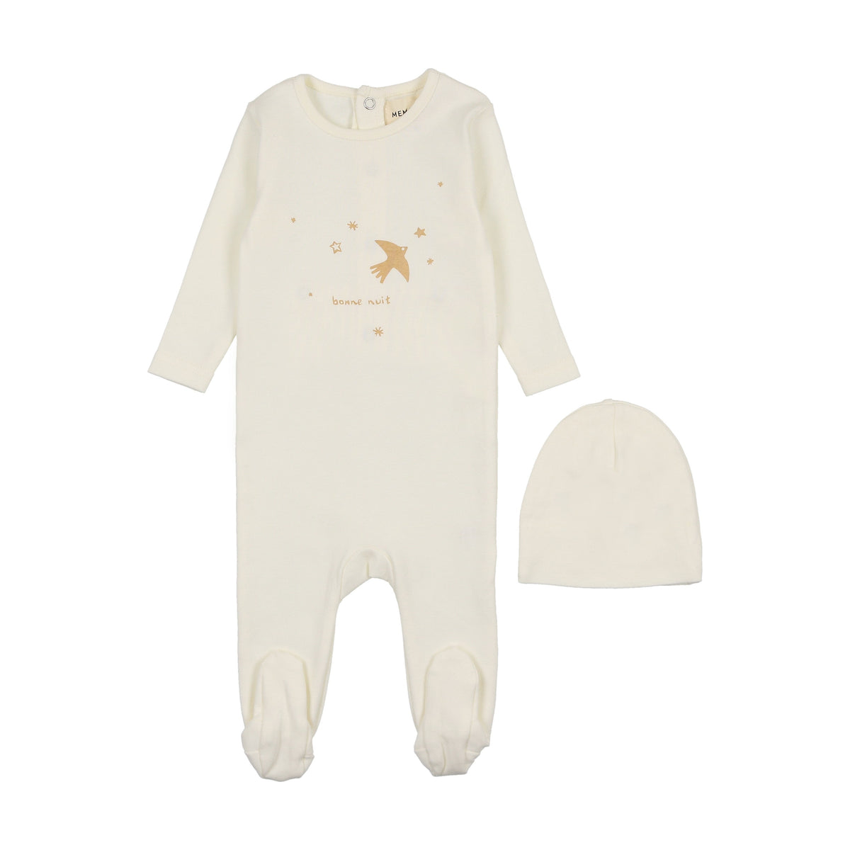 Flying bird footie + beanie-1