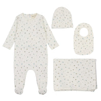 Polka dot floral print four piece set
