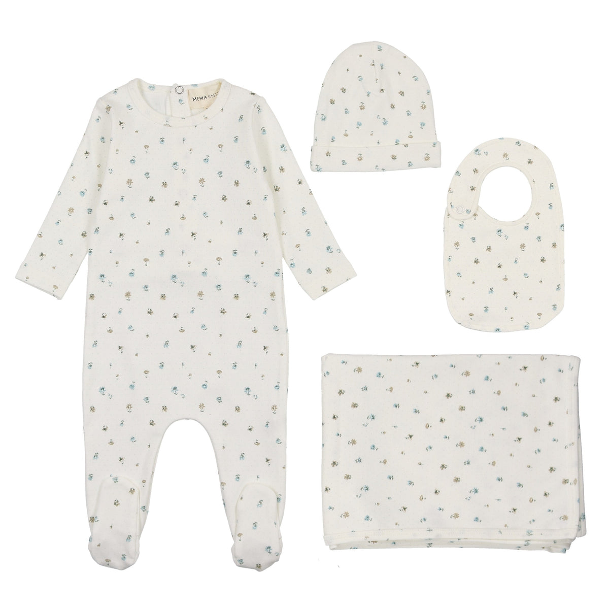 Polka dot floral print four piece set-1