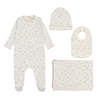 Polka dot floral print four piece set