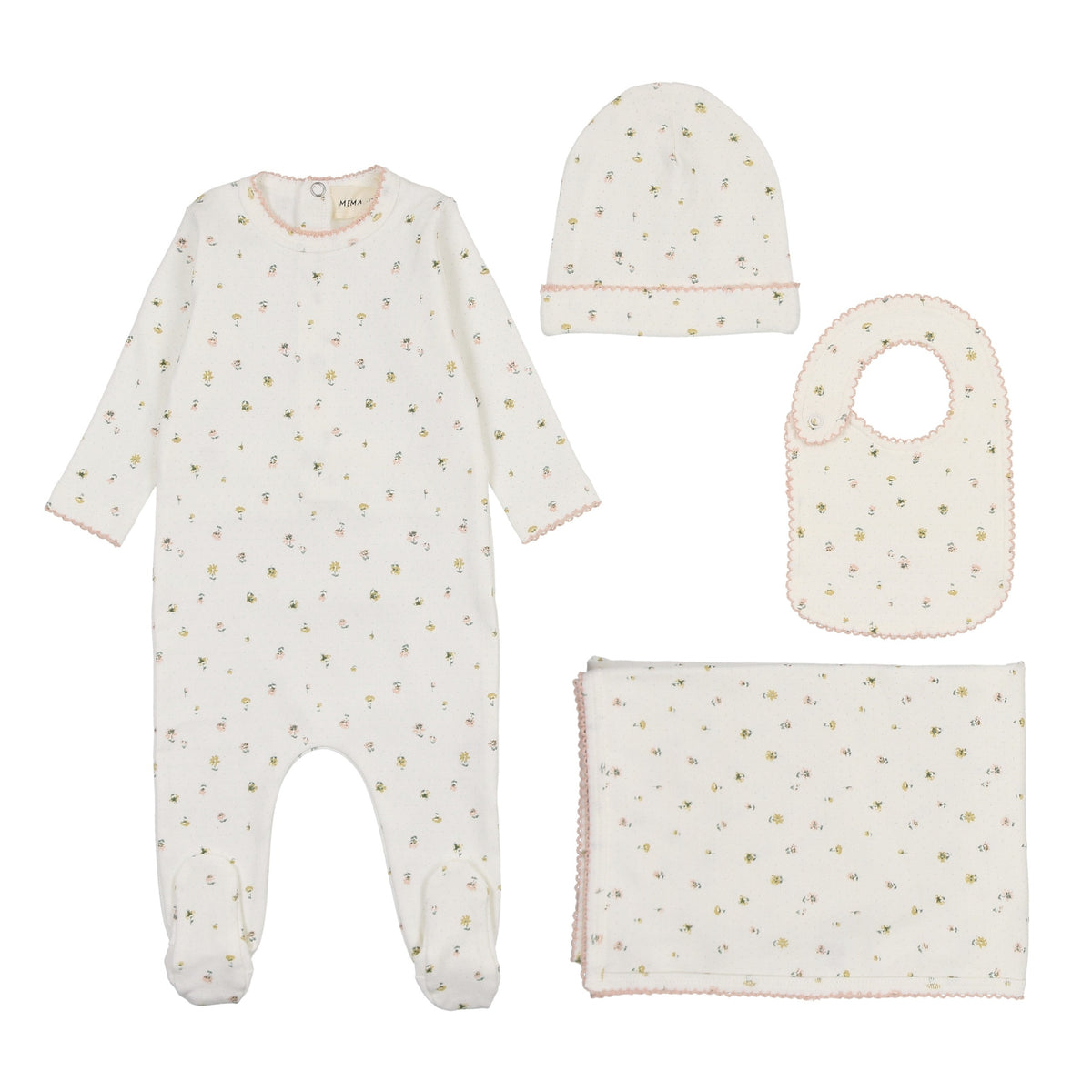 Polka dot floral print four piece set-2