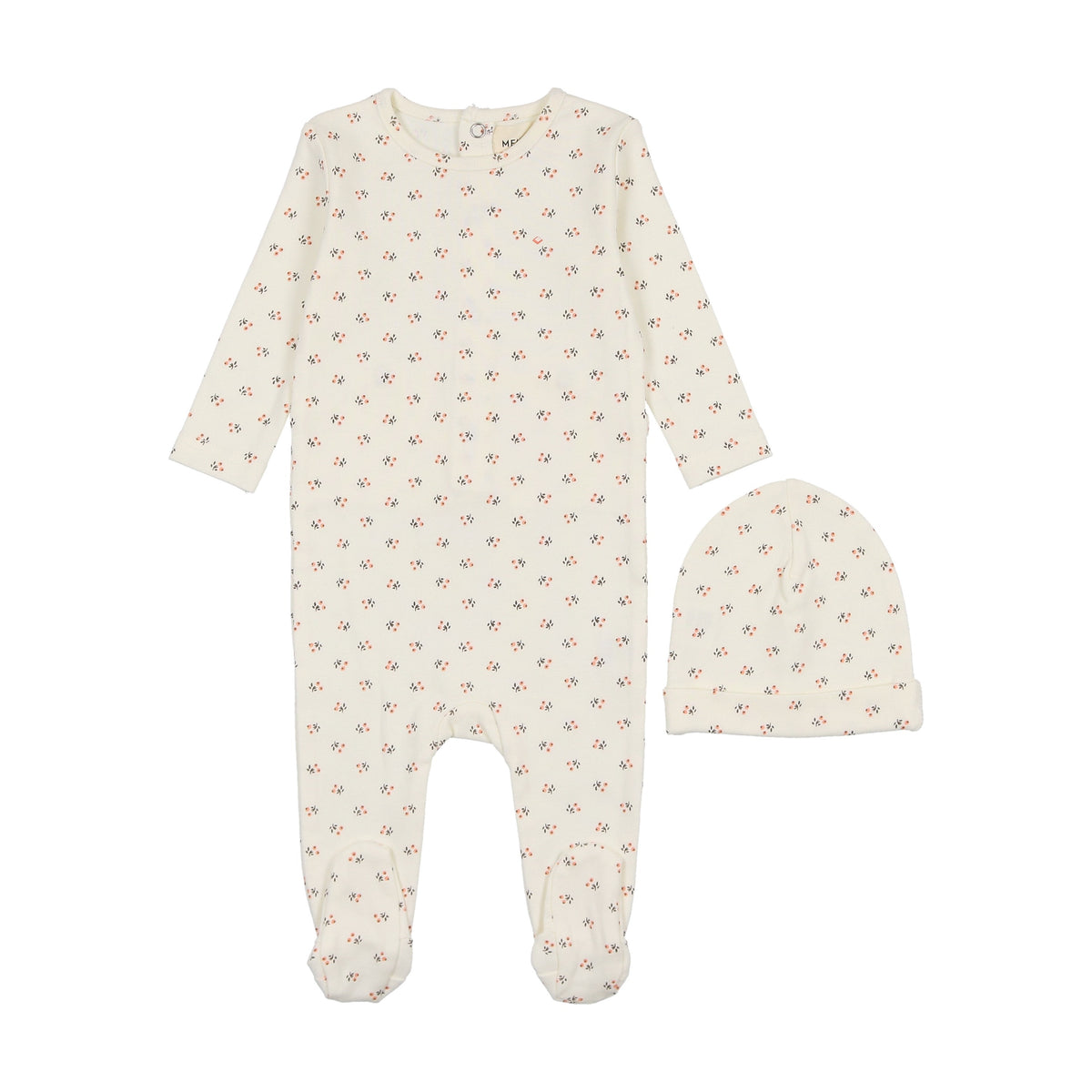 Bud print footie + beanie-3