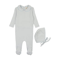 Pointelle footie + beanie