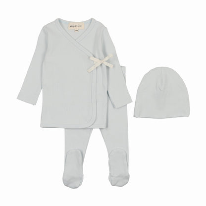 Mock wrap two piece set + beanie