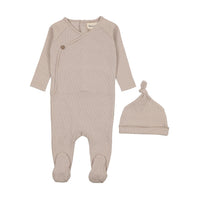 Thin striped footie + beanie