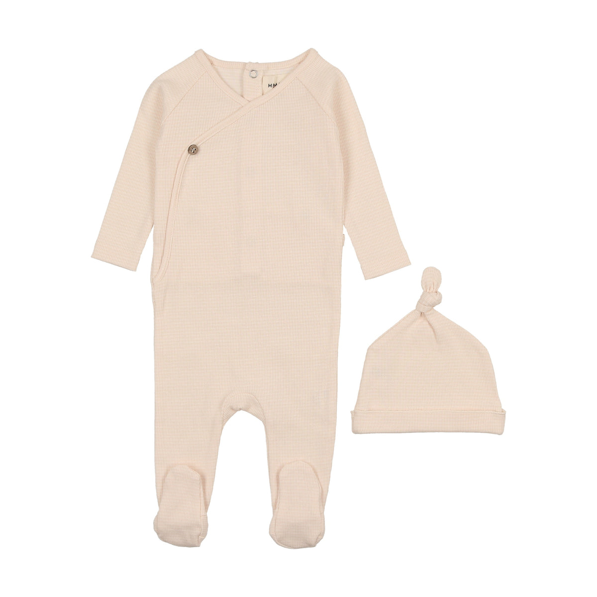 Thin striped footie + beanie-4