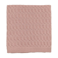 Knit pointelle blanket