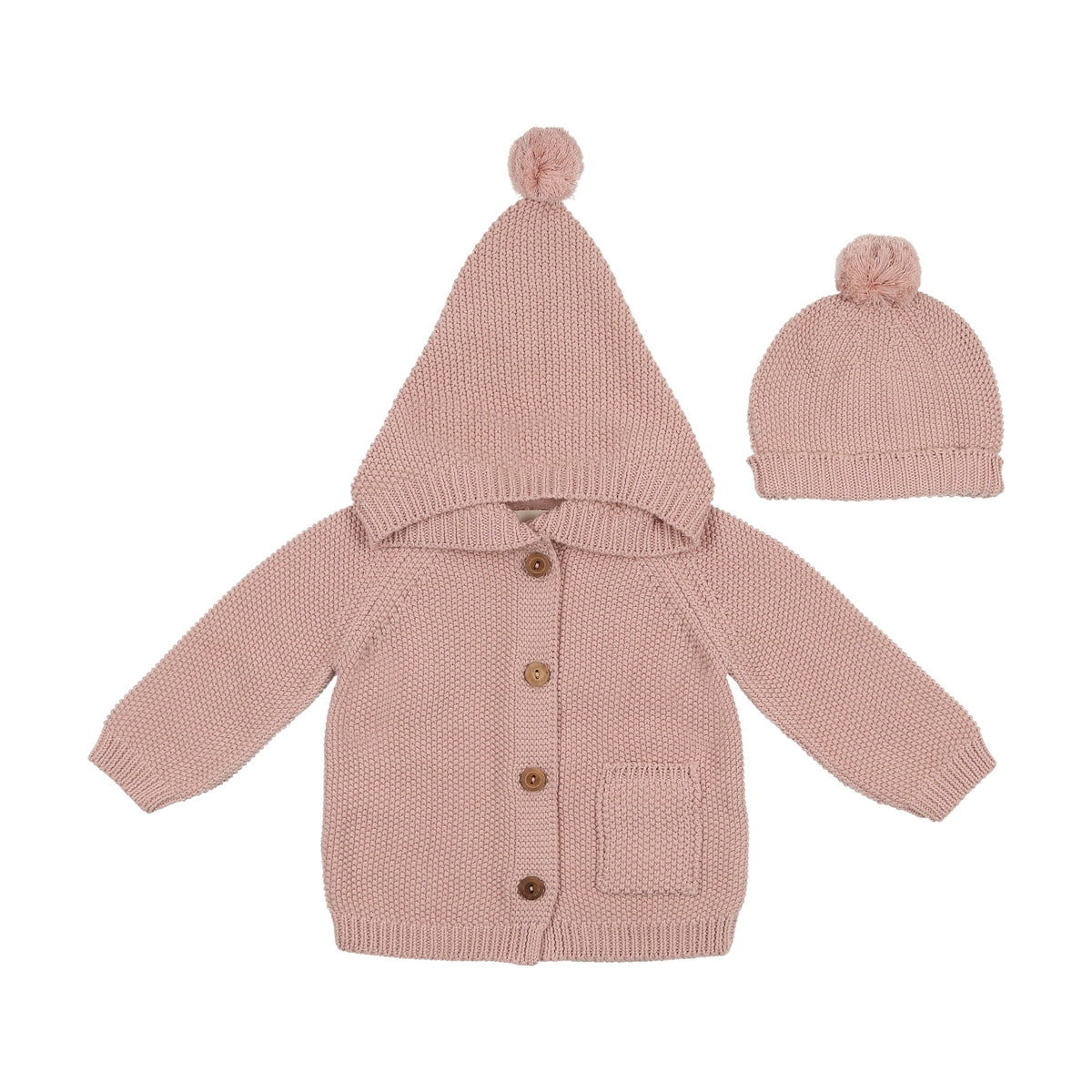 Hooded Knit Sweater + beanie-3
