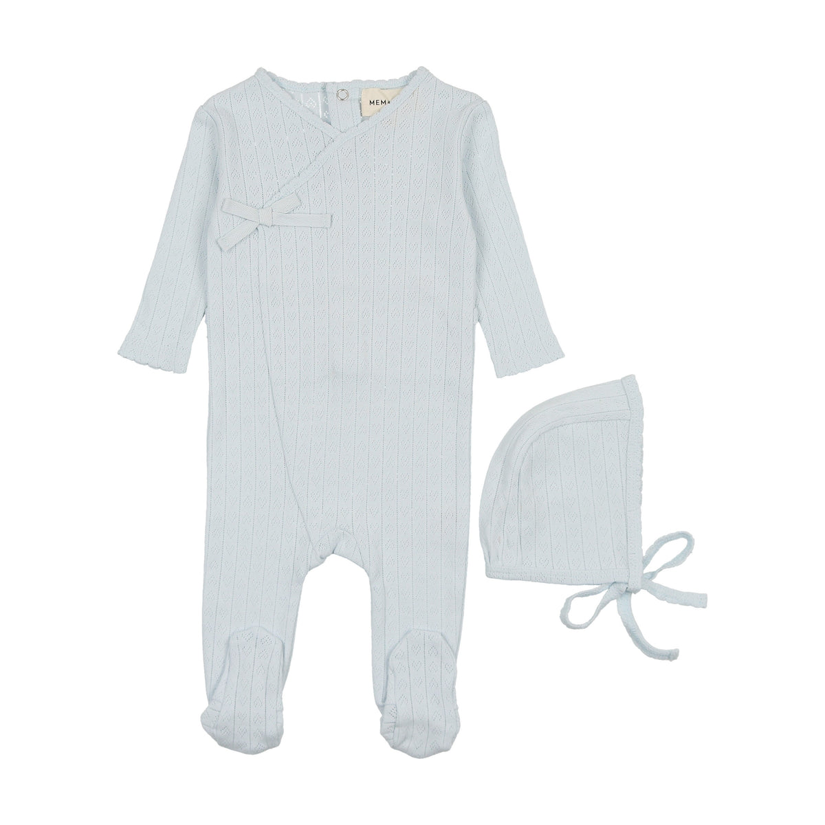 Pointelle heart footie + bonnet-2