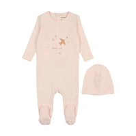 Flying bird footie + beanie