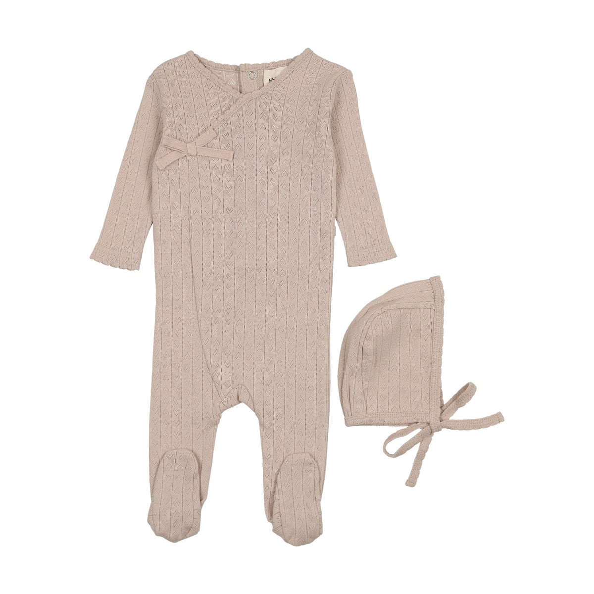 Pointelle heart footie + bonnet-3