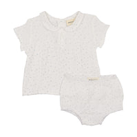 Gauze peter pan collared shirt + bloomer