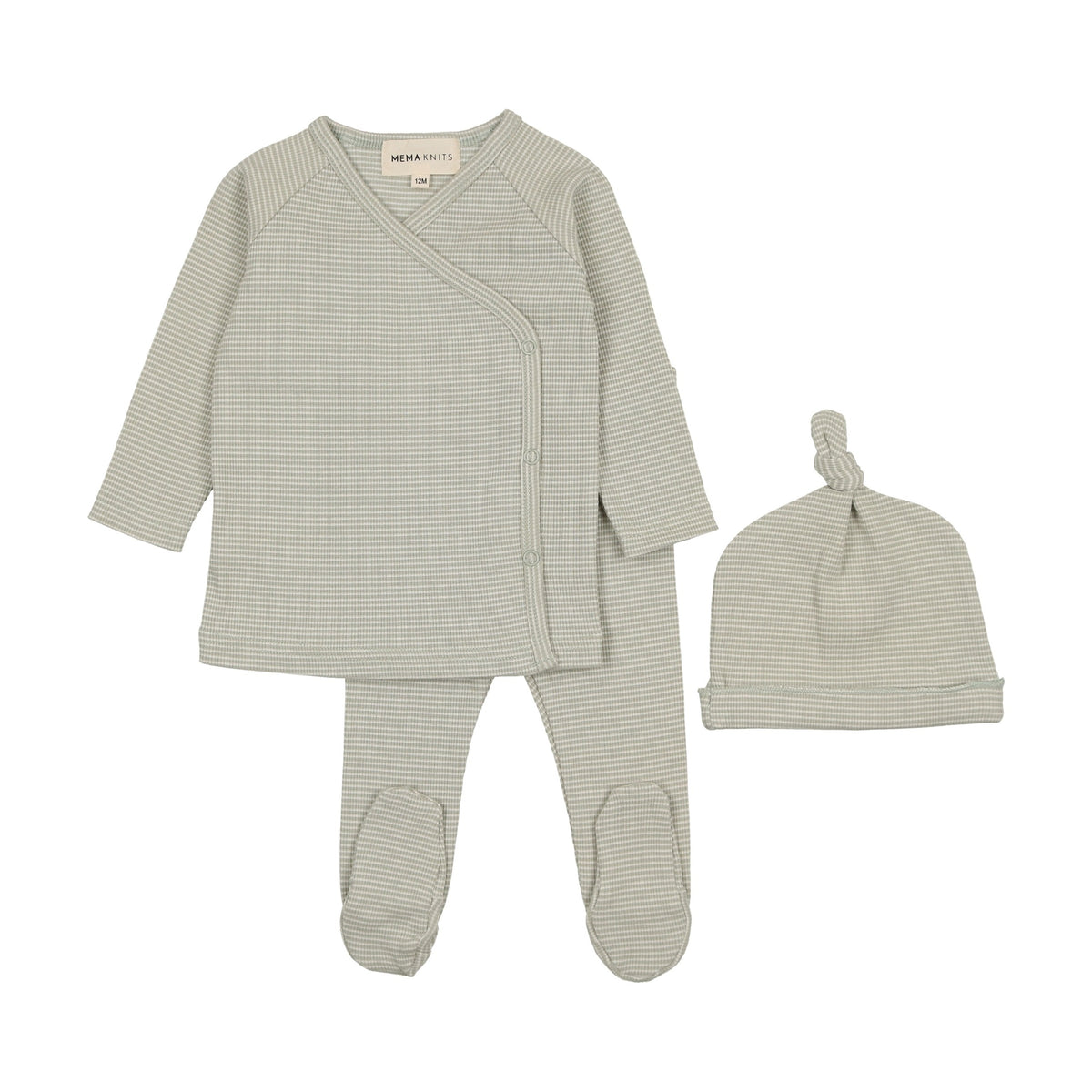 Striped two piece wrap set + beanie-1