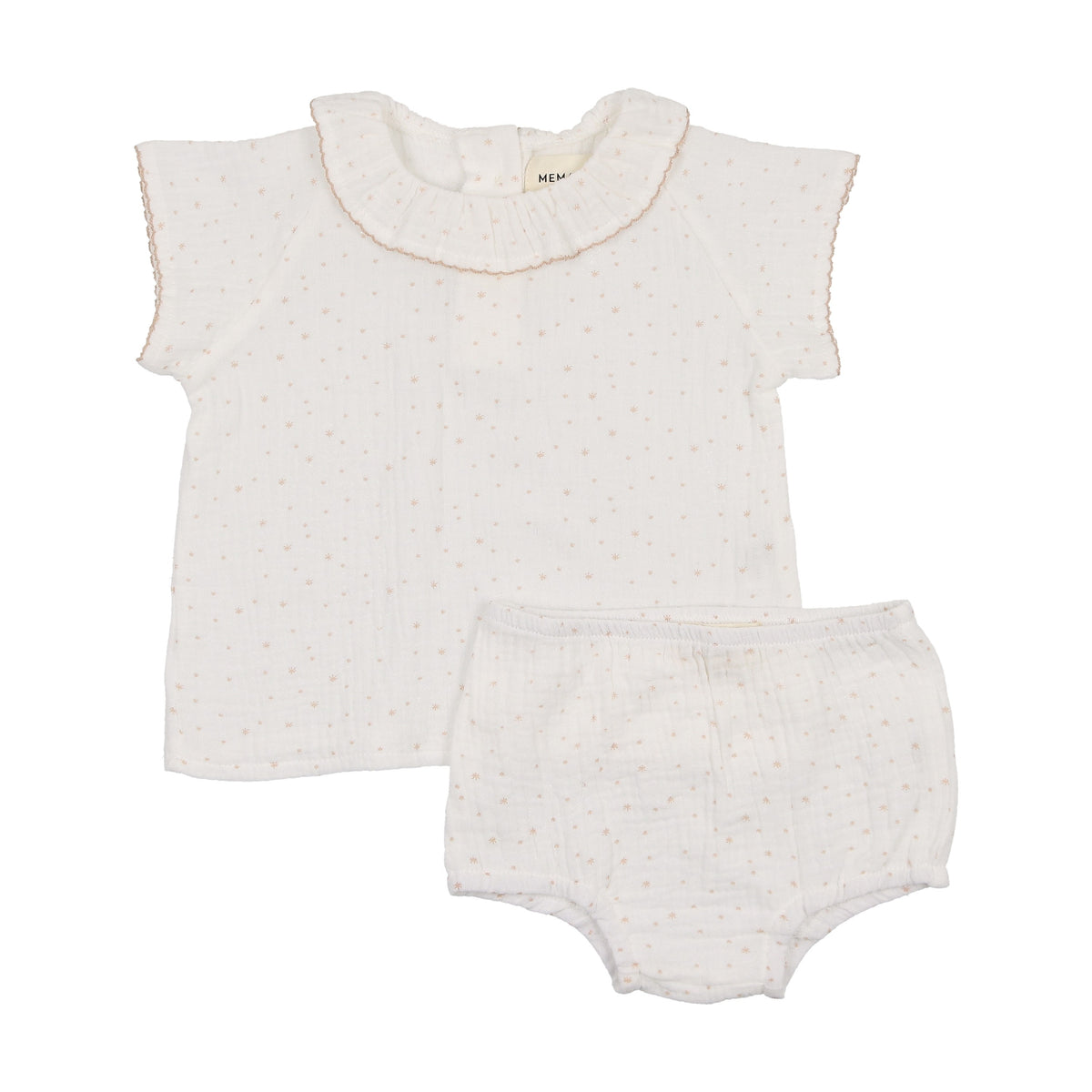 Gauze collared shirt + bloomer-1