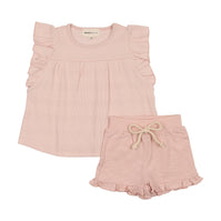 Girls ruffled tee + shorts