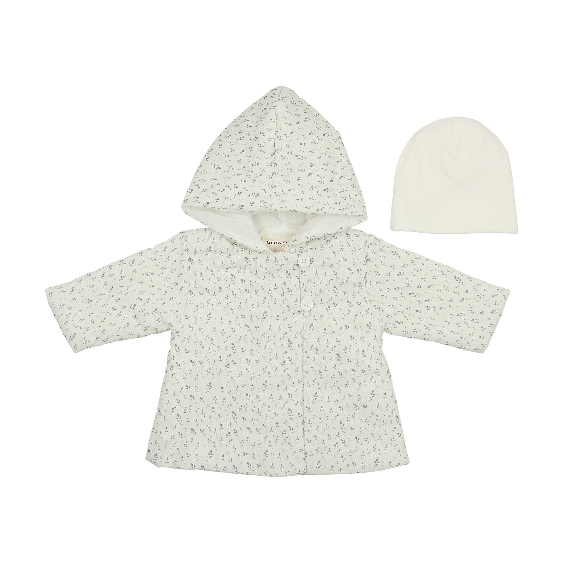 Mema Knits Floral Quilted Jacket + Beanie - Pink Mema Knits Floral Quilted Jacket + Beanie - Pink
