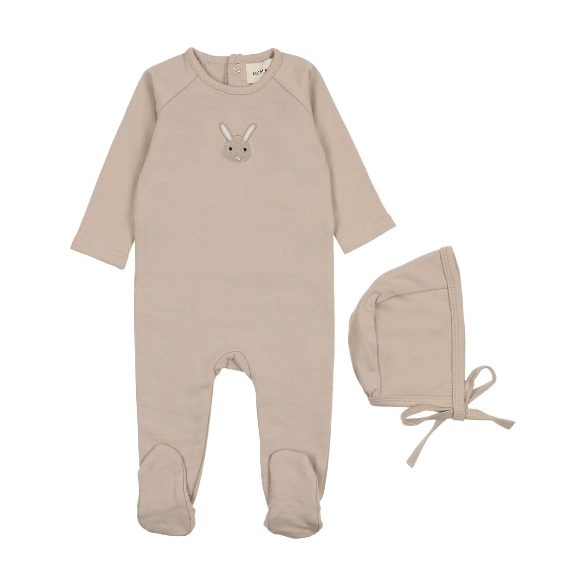 French Terry  Embroidered Animal Footie-1