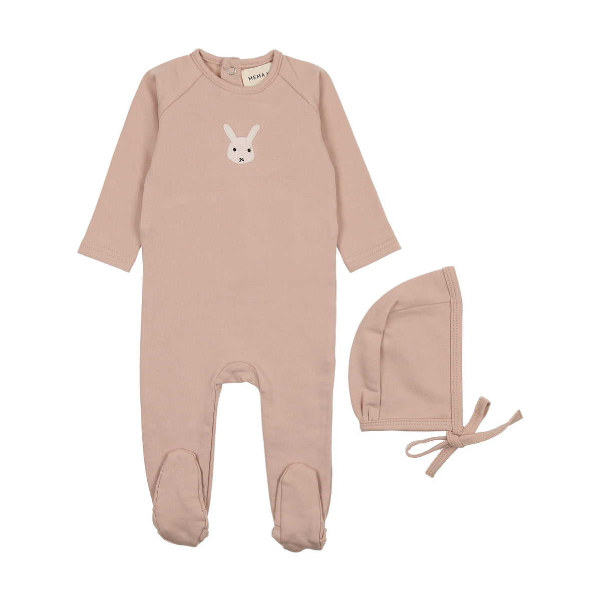 French Terry  Embroidered Animal Footie-2