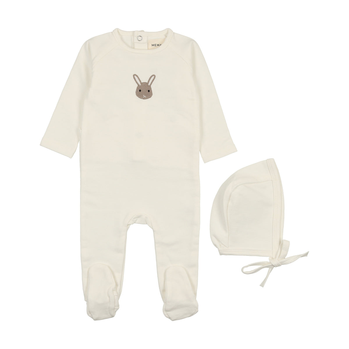 French Terry  Embroidered Animal Footie-3