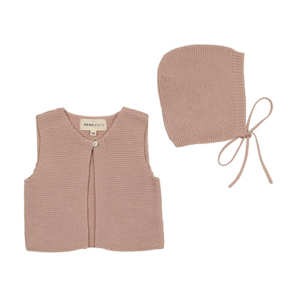 knit one button crop vest